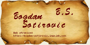 Bogdan Sotirović vizit kartica